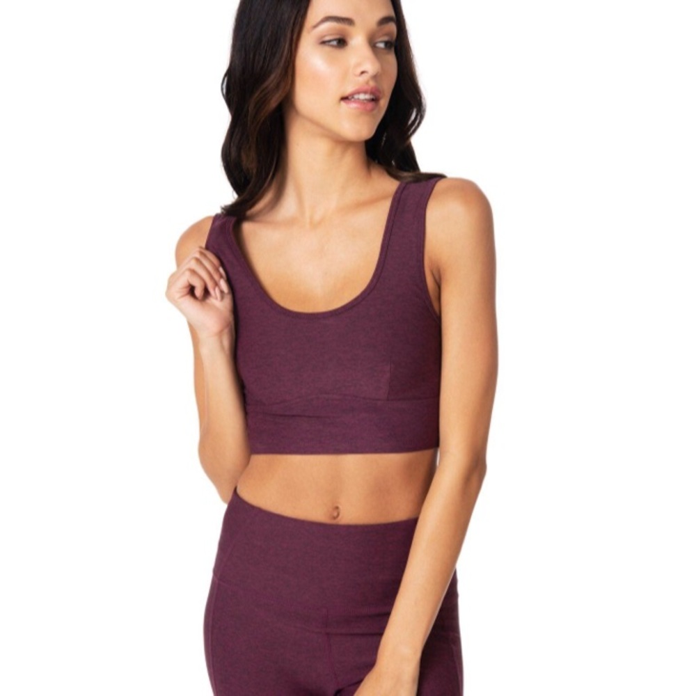 NWT Varley purple crop sports bra